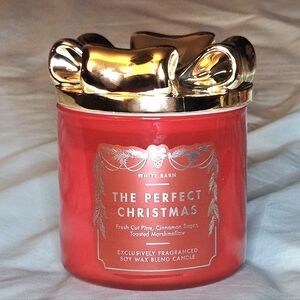 THE PERFECT CHRISTMAS  White Barn Bath & Body Works 3-wick Scented Candle